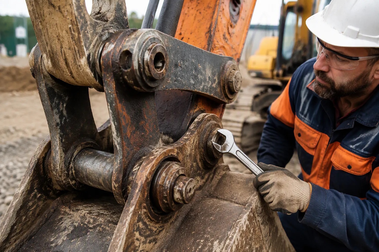 Excavator bucket linkage overview